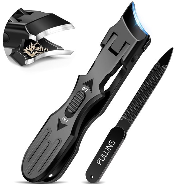 Nail Clippers for Men Thick Nails, Sharp Slanted Curved Toenail Clippers for Seniors Ingrown Nails with Safety Lock Finger Nail Clippers Long Handle Nail Cutter for Women Adult