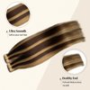 Belaved Tape ins Hair Extensions Human Hair Medium Brown Highlighted Honey Blonde 50g/pack 20pcs Straight Seamless Skin Weft Tape in Real Human Hair Extensions 22inch #4P27