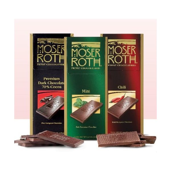 Moser Roth fine chocolate bars - 3 Bars, 3 flavors