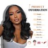 WIGER Short Wavy Wigs for Women Black Body Wave Hair Wig 16 Inch Middle Part Shoulder Length Short Bob Wigs Loose Wave Hair Synthetic Curly Wig for Daily or Party