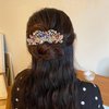 Lawie 4 Pack Luxury Butterfly Jeweled Crystal Rhinestone Glitter Sparkly Metal Hair Barrettes Snap Clips Hairpins Hairgrip Thin Thick Bun Twist Holder Hair Accessories for Women Girl