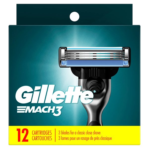Mach3 Razor Refills for Men, 12 Razor Blade Refills