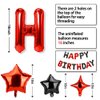 Happy Birthday Balloons Banner, 13 PCS Black Red Balloon, Happy Birthday Balloons, 16 Inch Foil Letter Balloon Happy Birthday Banner with 12pcs Star Balloons for Birthday Party Decorations Supplies