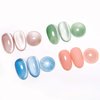 MIZHSE Moonlight Cat Eye Gel Nail Polish, Magnetic Gel Polish Set with Sheer Pink Nail Gel and 1 Magnet Stick, Glossy Effect Nail Gel Green Blue Pink Soak Off UV/LED Nail Art Salon Manicure Home Gift
