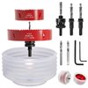 6 1/8 inch & 4 1/8 inch Hole Saw for Recessed Light,105mm & 155mm Handy Hole Saw Kit Set(6 1/8 & 4 1/8 inch), red