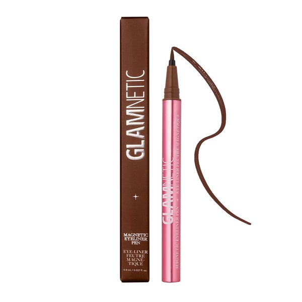 Glamnetic Felt Tip Magnetic Eyeliner Pen - Brown 0.025 fl oz | Brown Smudgeproof & Waterproof Eyeliner Pen, All-Day Hold for Magnetic Eyelashes, Quick-Drying, Paraben-Free