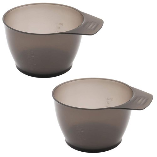 lasenersm 2 Pieces Hair Color Bowl Hair Dye Bowl Hair Color Mixing Bowl Plastic Color Mixing Tint Bowl Hair Dye Bowl Applicator Bowl Hair Dyeing Coloring Tools for Home Salon, Transparent Black