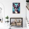 Boston Terrier Dogs Lovers Stained Colorful Glass 1000 Pieces Art Painting Wooden Puzzle for Kids Adults, Birthday Mother's Father's Day Christmas for Dad Mom Son Girls