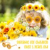 CHENGU Retro Flower Sunglasses Daisy Flower Headbands Set Groovy Party Decorations Hippie Party Favors (Vivid Style, 20 Pieces)