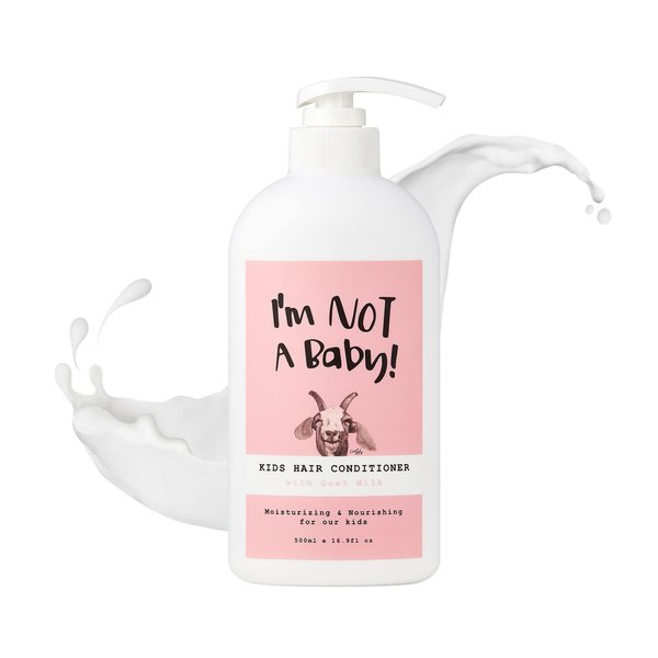 I’m NOT A Baby! Kids Hair Conditioner, Dermatologist Tested, Allergen-Free, Zero Silicon, Goat Milk and Shea Butter, PETA, Cruelty-Free, Gentle for Kids, Kids Hair Conditioner, 16.9 Fl Oz