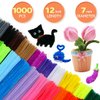 GAGANIU 1000pcs Pipe Cleaners, Pipe Cleaners for Crafts, Craft Supplies Multicolor Chenille Stems for Art&Craft Christmas DIY Projects(Black)