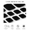 Kalolary Gel Toenail Wraps Strips, Black Toenail Stickers Pedicure Strips Long Lasting Salon Quality Nail Wraps with Nail File & Wood Stick(UV/LED Lamp Required）