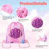 Clabby 16 Pcs Mermaid Party Favor Bags Mermaid Drawstring Bag Candy Gifts Sacks Backpack Bulk Birthday Fish Goodie Bags Under the Sea Ocean Theme Treat Bags for Travel Outdoor Bags 10 x 12 Inch