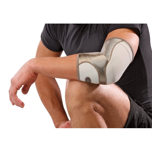 Mueller Life Care Elbow Support - 28-33cm, White/Gold