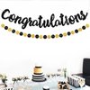 BEISHIDA Black Congratulations Banner(NO-DIY),2024 Graduation Banners, Grad Congrats Class of 2024 Party Supplies,Garland for Congratulation Graduation,Wedding,Retirement Party Decor