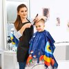 2 Pieces Kids Haircut Salon Cape Waterproof Hair Cutting Cape Children Hairdressing Apron Barber Gown Hair Cutting Shampoo Styling Capes for Kids Children (Dolphin and Rocket Pattern) Multi-Colored