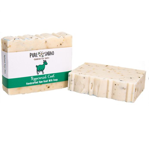 Pure Sabao - Peppermint Cool – Goat Milk Soap - Handmade Natural Soap - Peppermint Essential Oil