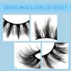 Brieve 18mm 5 Pairs 3D False Eyelashes Pack Fluffy Thick Curled Faux Mink Lashes Strip Lash Natural Look Makeup Tools(3DX05)