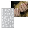 JMEOWIO 6 Sheets 3D Embossed Flower White Nail Art Stickers Decals Self-Adhesive Pegatinas Uñas 5D Spring Summer Floral Nail Supplies Nail Art Design Decoration Accessories