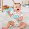 Chuya Baby Rattle Teether Blue,2 in 1 Infant Chew Teething Toys Rattles for Babies 0-24 Months