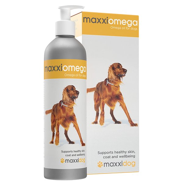 maxxipaws maxxiomega Oil for Dogs - Tasty Omega Supplement for Healthy Skin and Shiny Coat – Easy to Use Pump – Liquid 10 oz