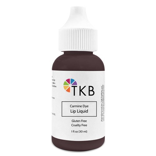 TKB Lip Liquid Color | Liquid Lip Color for TKB Gloss Base, DIY Lip Gloss, Pigmented Lip Gloss and Lipstick Colorant, Moisturizing, Made in USA (1floz (30ml), Carmine Dye)