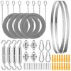 Shade Sail Hardware Kit, Sun Shade Hardware Kit with 304 Stainless Steel Wire Rope for Square/Rectangle/Triangle Sun Shade Sails, Anti-Rust Stainless Steel Accessories for Outdoor (6 inch, 50 pcs)