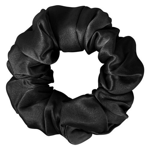 DAISYSILK 100% Mulberry Silk Hair Tie Silk Hair Scrunchies Hair Decoration Without Hair Damage Prevents Frizz 1pack, Black
