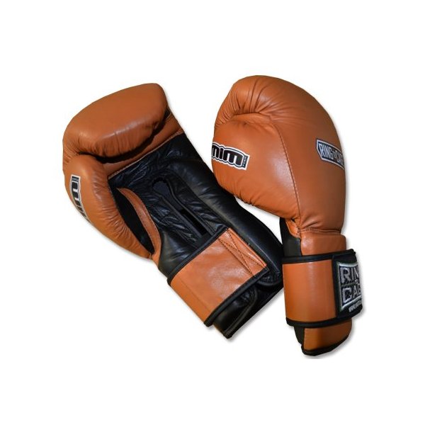 Ring to Cage 20oz, 22oz, 24oz Deluxe MiM-Foam Sparring Gloves - Safety Strap Boxing Training Gloves, for Boxing, MMA, Muay Thai, Kickboxing (20oz, Tan/Black)