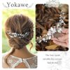 Yokawe Bridal Wedding Hair Comb Silver Rhineston Bride Side Combs Pearl Hair Accessories for Women and Girls