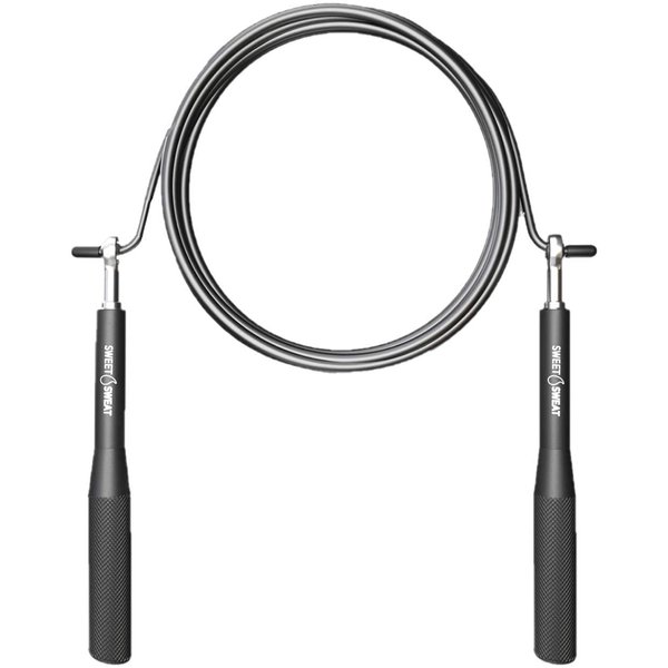 Sports Research Sweat Performance Jump Rope - 10ft Adjustable Length Rope for Fitness and Speed Training | Includes Mesh Cary Bag & Bonus Rope (Speed Rope)
