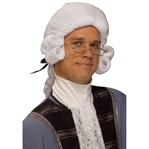 Forum Novelties Men's Colonial George Washington Historical Costume Wig, White, One Size