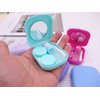 Kuanfine 6 Pack Contact Lens Case Kit Cute Travel Contact Case, All-In-One Soak Storage Container with Mirror Bottle Tweezers Contact Applicator