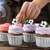 20Pcs Soccer Ball Cupcake Toppers Resin Soccer Cupcake Food Picks Sport Balls Baby Shower Wedding Birthday Party Cake Decorations Supplies