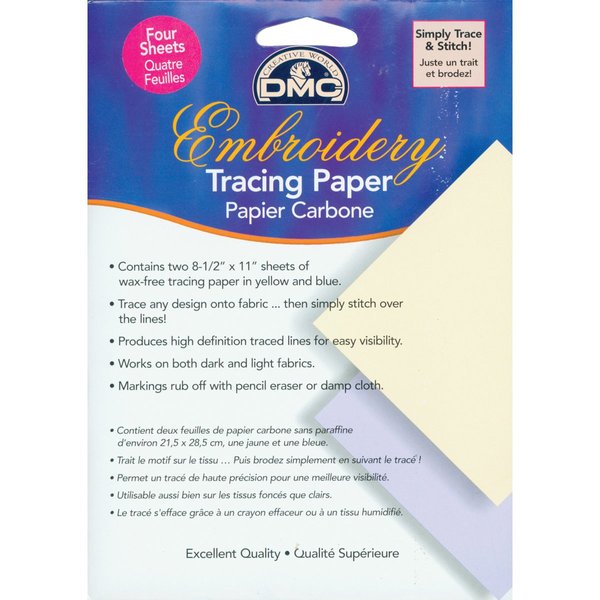 DMC U1541 Embroidery Tracing Paper, Yellow/Blue, 2-Pack