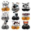 9 PCS Drum Honeycomb Centerpieces Table Decorations Drum Table Centerpieces for Drum Party Supplies Drum Birthday Party Decorations Drummers Birthday Decorations