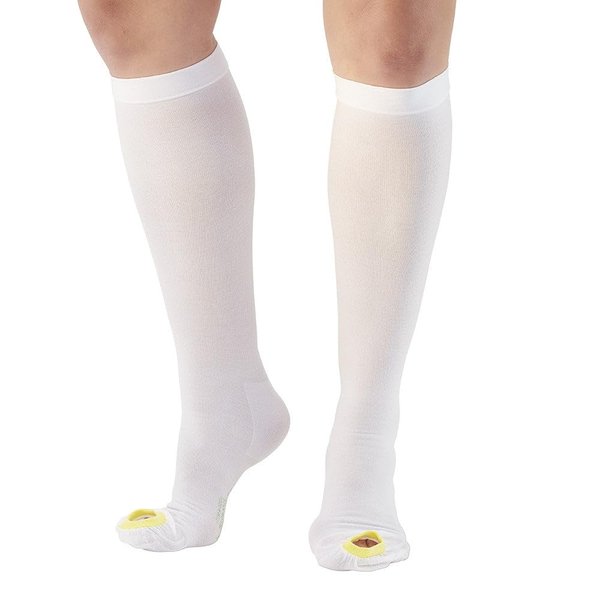 Ames Walker AW Style 400 Anti-Embolism Inspection Toe Knee High Compression Stockings 18 mmHg White Medium