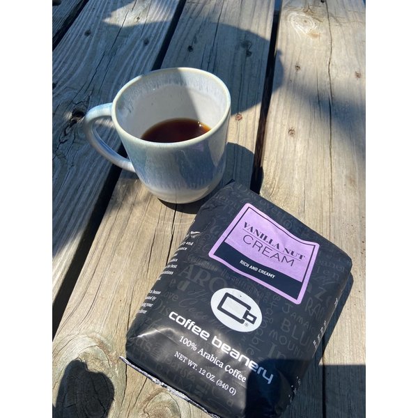 Vanilla Nut Cream Flavored Coffee, Specialty Arabica Coffee, Medium Roast, 12 ounce, Whole Bean