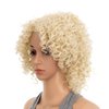 SWACC 12-Inch Short Big Bouffant Curly Wigs for Women Synthetic Heat Resistant Fiber Hair Pieces with Wig Cap (Platinum Blonde)