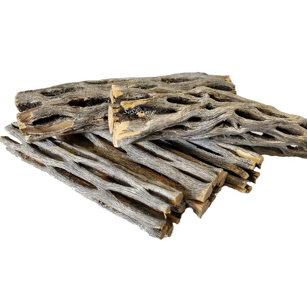 Natural Cholla Wood for Aquarium Decoration, Shrimp, Hermit Crab, Chew Toys for Small Pets (4 Inches Long(Pack of 5))