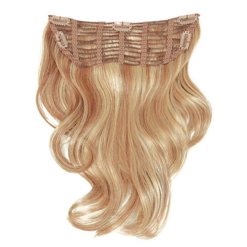 16" Curl Back Extension 1 Piece Color R14/25 HONEY GINGER - Hairdo Hairpieces Curly Heat Friendly Synthetic 5 Snap Pins Wavy Flat Iron Blow Dry Salon Layers Bundle MaxWigs Hairloss Booklet