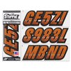 STIFFIE Techtron Rust/Black 3" Alpha-Numeric Registration Identification Numbers Stickers Decals for Boats & Personal Watercraft