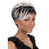 Divine Hair Short Mix Gray Hair Wigs For Women Short Pixie Cut Synthetic Wigs For Black Women Short Gray Pixie Wigs With Bangs Short Ombre Gray Pixie Cut Wigs For Women (COM059)