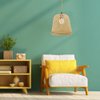 2pcs Rustic Woven Bamboo Lamp Shade Pendant Light Cover for Ceiling Lights Versatile Replacement Lampshade for Home Decor Softens Bright Light Easy to Install