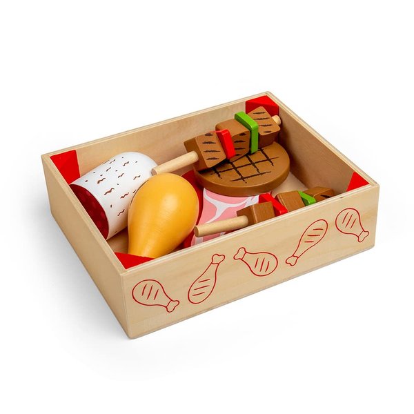 Bigjigs Toys Wooden Butchers Crate - Play Food and Role Play Toys