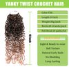 Silike 10packs Yanky Twist Crochet Braids Hair Extensions Ombre Brown Short Curly Marlybob Hair Extensions For Women(T30, 10)