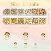 2000 Pieces Flat Back Gems Rhinestones 6 Sizes (1.5-6 Mm) Round Crystal Rhinestones with Pick up Tweezer and Rhinestones Picking Pen for Crafts Nail Clothes Shoes Bags DIY Art(Metallic Sunshine)