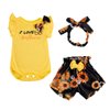 BABESIDE 3 Pcs Reborn Baby Doll Clothes Set for 17-22 Inch Dolls, Sunflowers Pattern Baby Doll Clothes Doll Accessories Set with Doll Headband for Realistic Baby Doll Girls, Yellow & Black