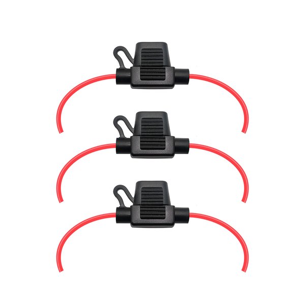 VANTRONIK Waterproof Inline Fuse Holder 3 Pack for Mini Fuse, 20 Gauge AWG Wire UL1015, Fit ATM Blade Fuse, 12 Inches Long