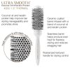 Cricket Ultra Smooth Coconut 1.5” Thermal Ceramic Barrel Hair Brush Anti-Static Heat-Resistant Hairbrush for Blow Drying, Curling and Styling All Hair Types